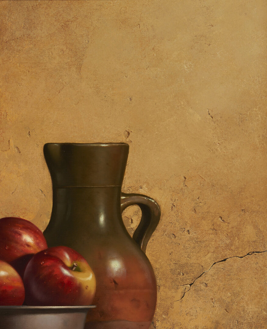 Lot 524: Loran Speck O/C Still Life with Apples