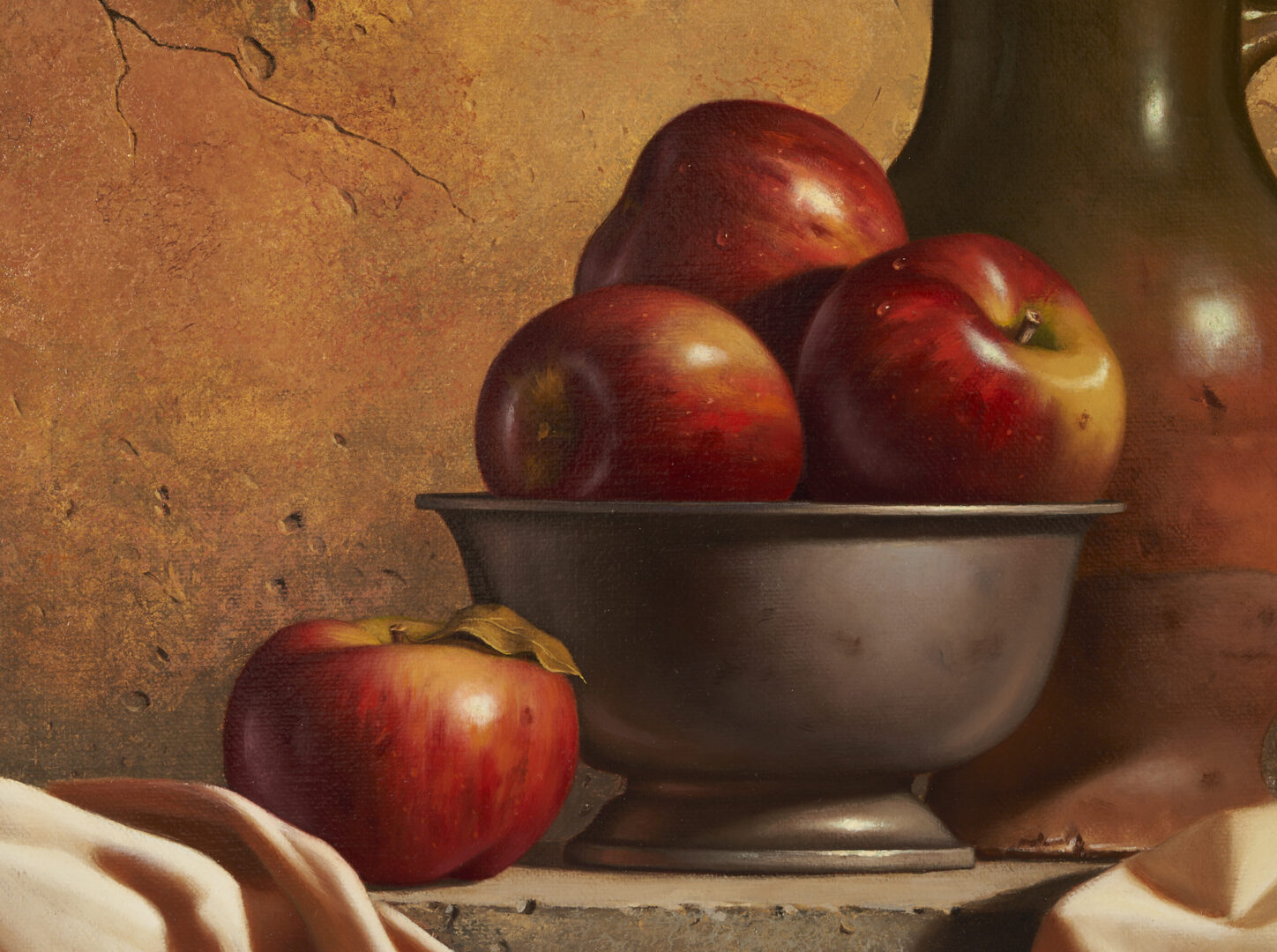 Lot 524: Loran Speck O/C Still Life with Apples