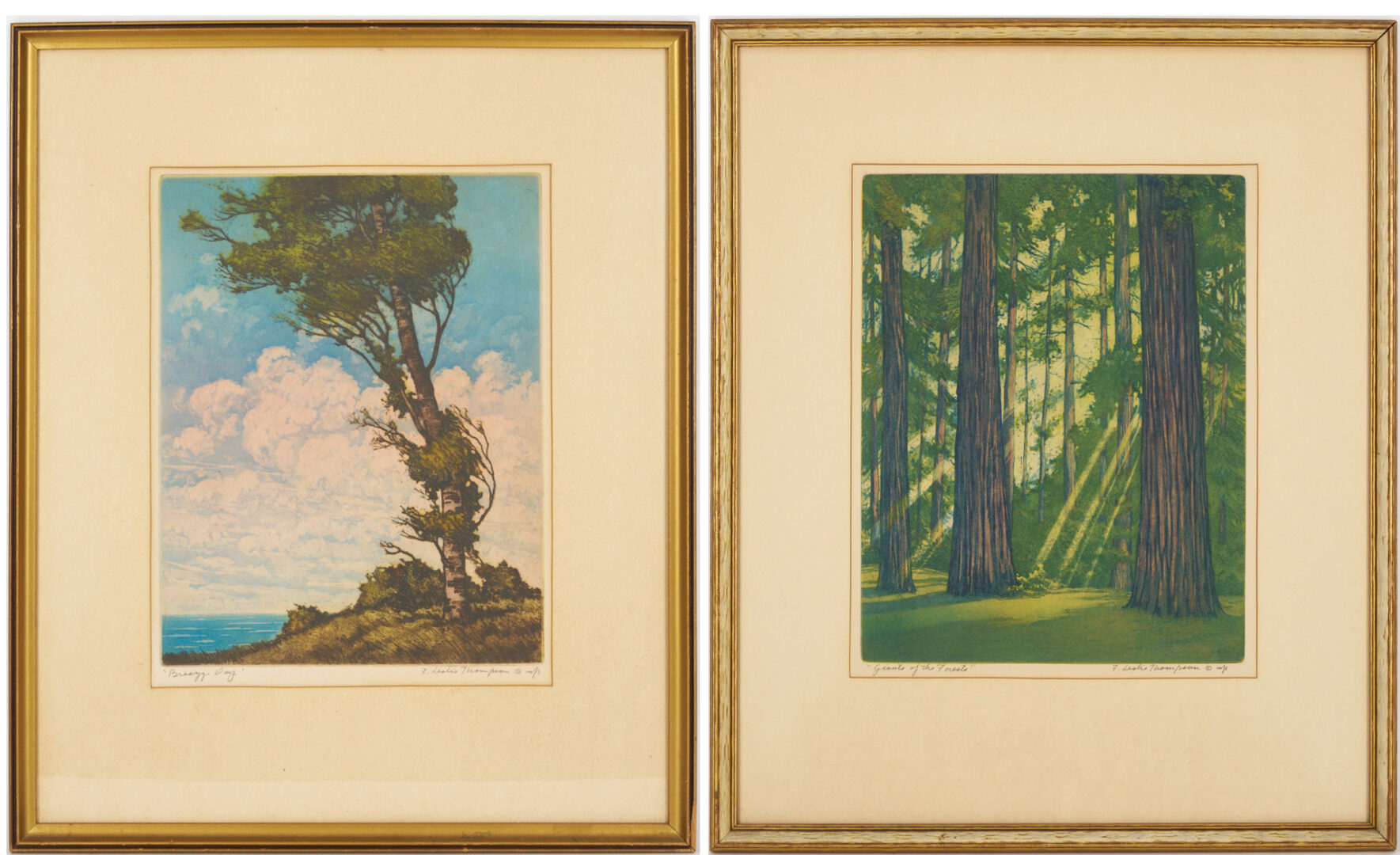 Lot 525: Pr. F. Leslie Thompson Color Aquatints