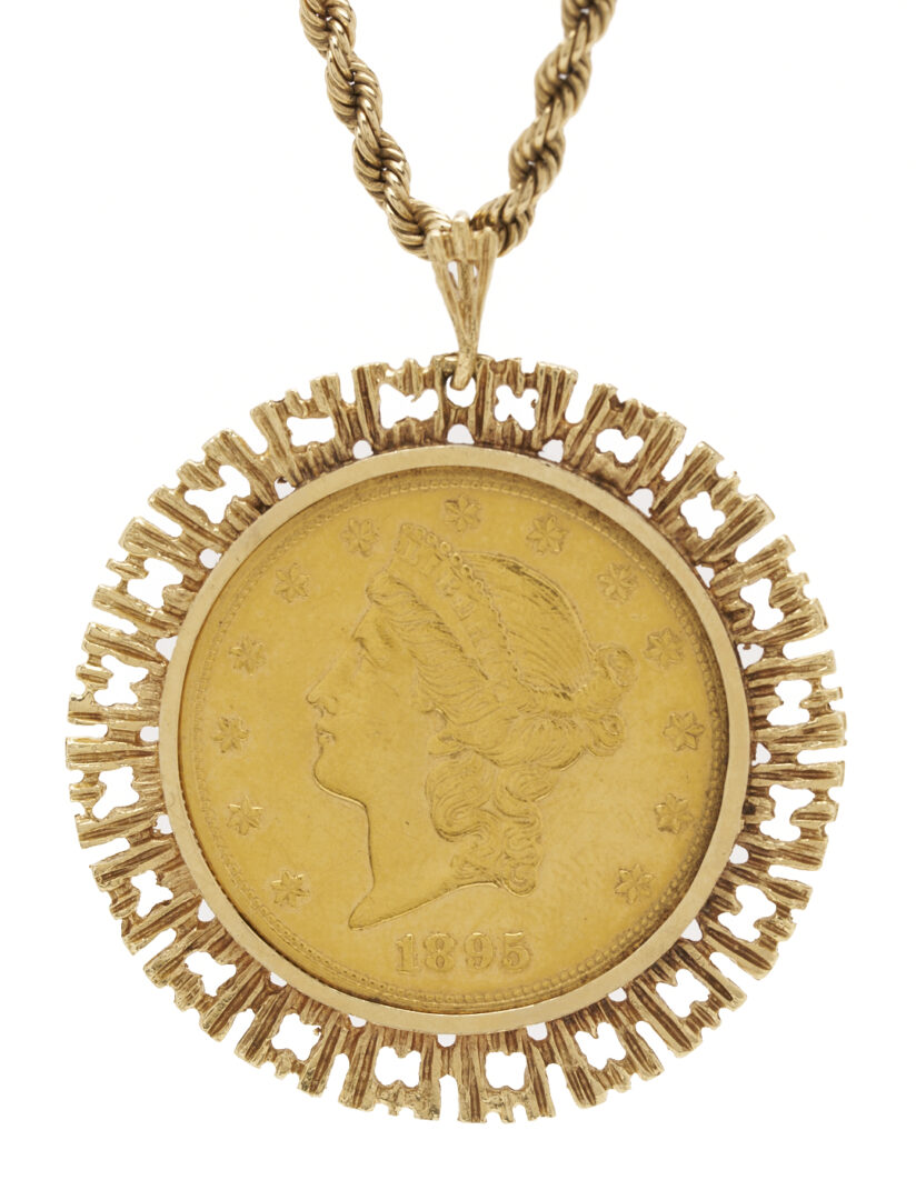 Lot 52: 1895 $20 Coin Pendant Necklace