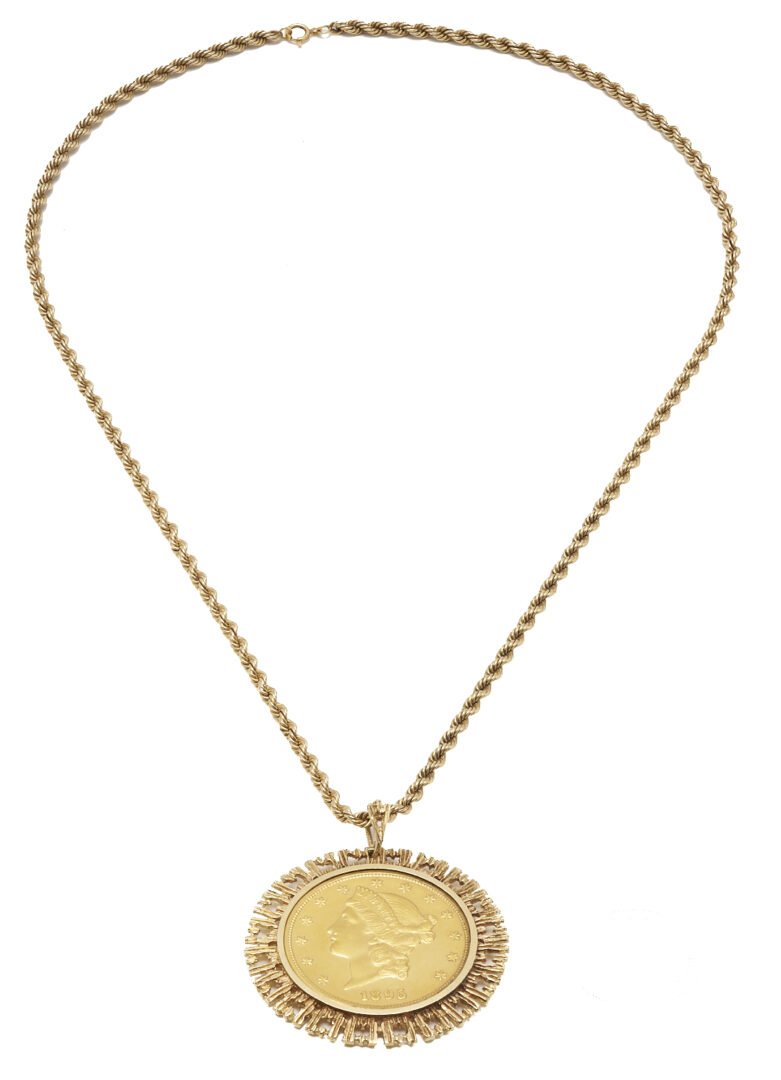 Lot 52: 1895 $20 Coin Pendant Necklace