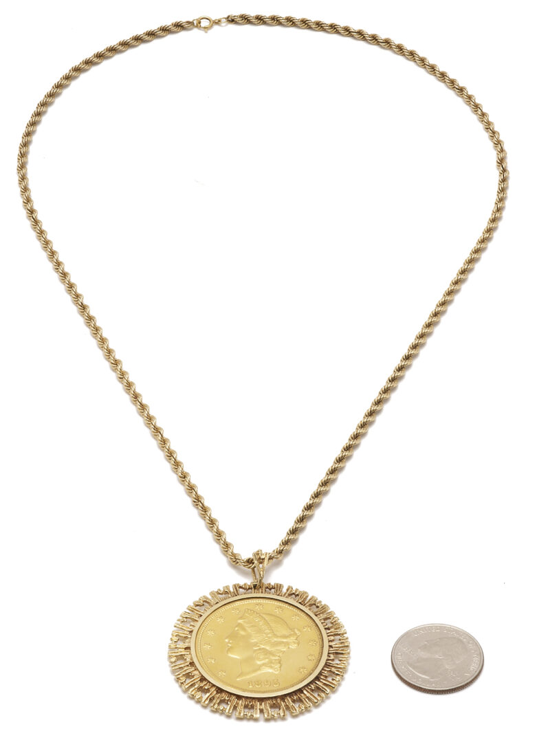 Lot 52: 1895 $20 Coin Pendant Necklace