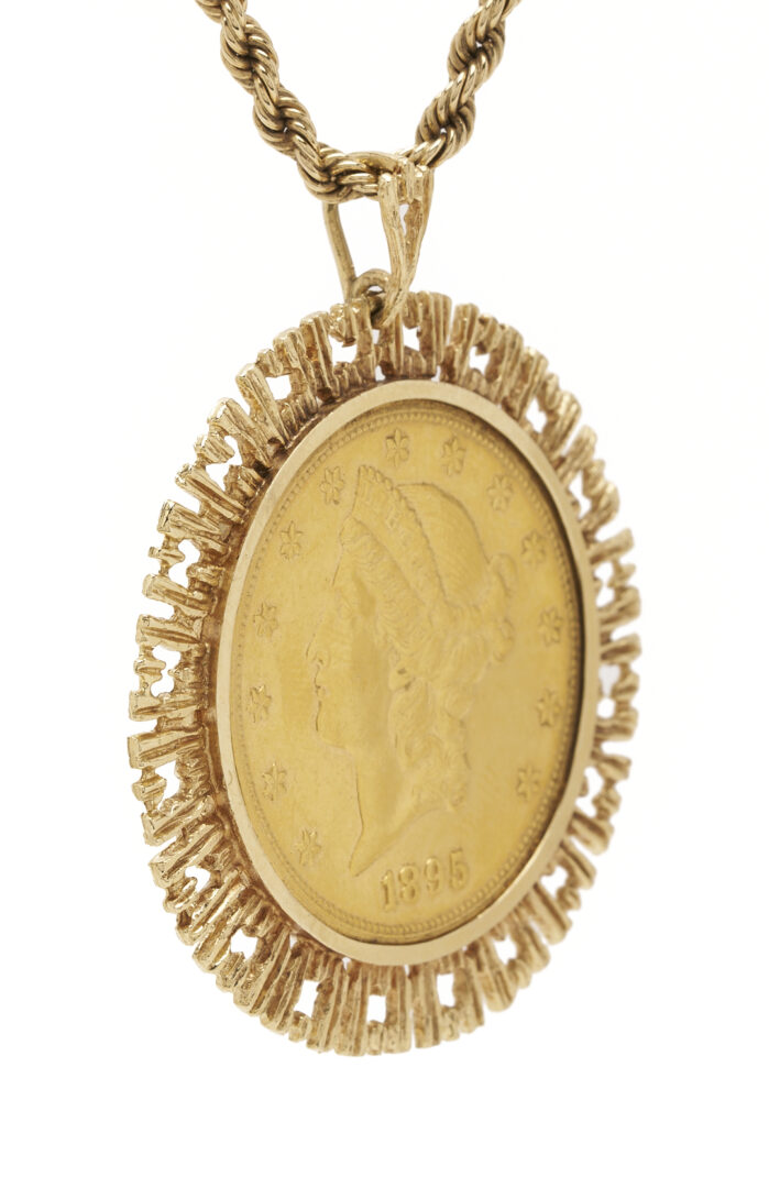 Lot 52: 1895 $20 Coin Pendant Necklace