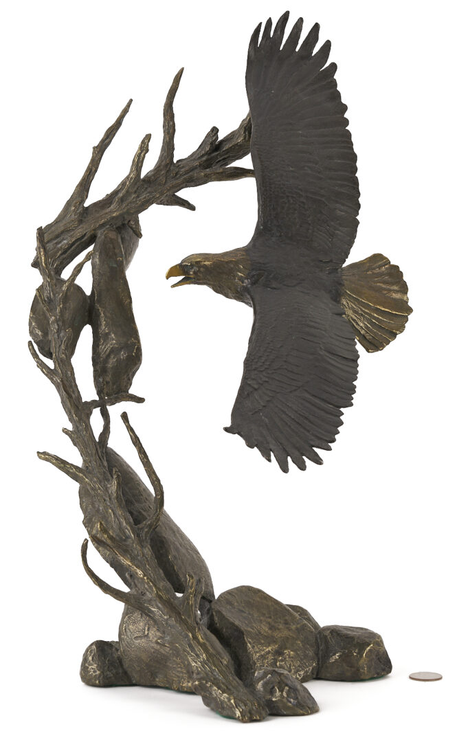 Lot 530: Mark Hopkins Bronze Soaring Bald Eagle