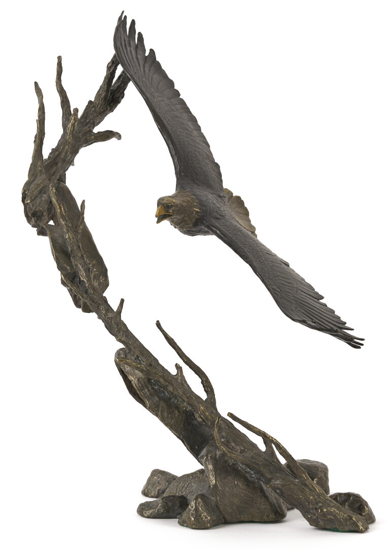 Lot 530: Mark Hopkins Bronze Soaring Bald Eagle