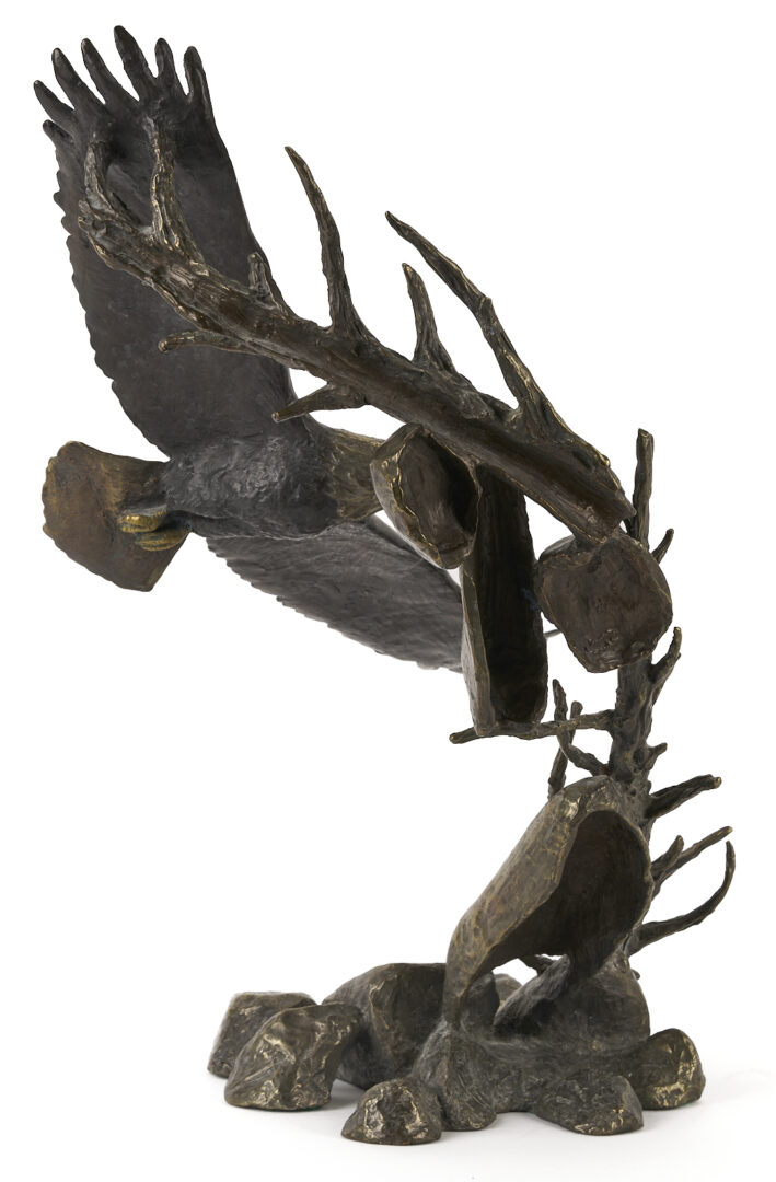 Lot 530: Mark Hopkins Bronze Soaring Bald Eagle