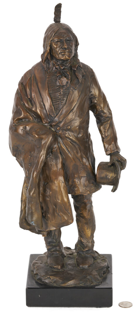 Lot 531: Glenna Goodacre Bronze, Spotted Tail Goes to Washington