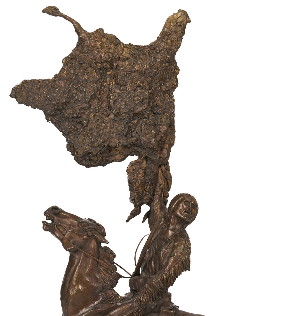 Lot 532: After Frederic Remington Bronze Sculpture, Buffalo Signal