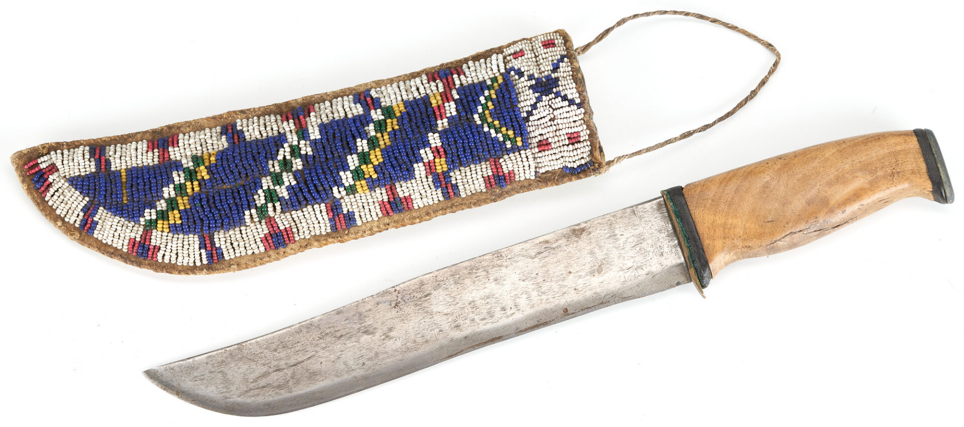 Lot 540: Native American Sioux Beaded Knife Sheath and Knife