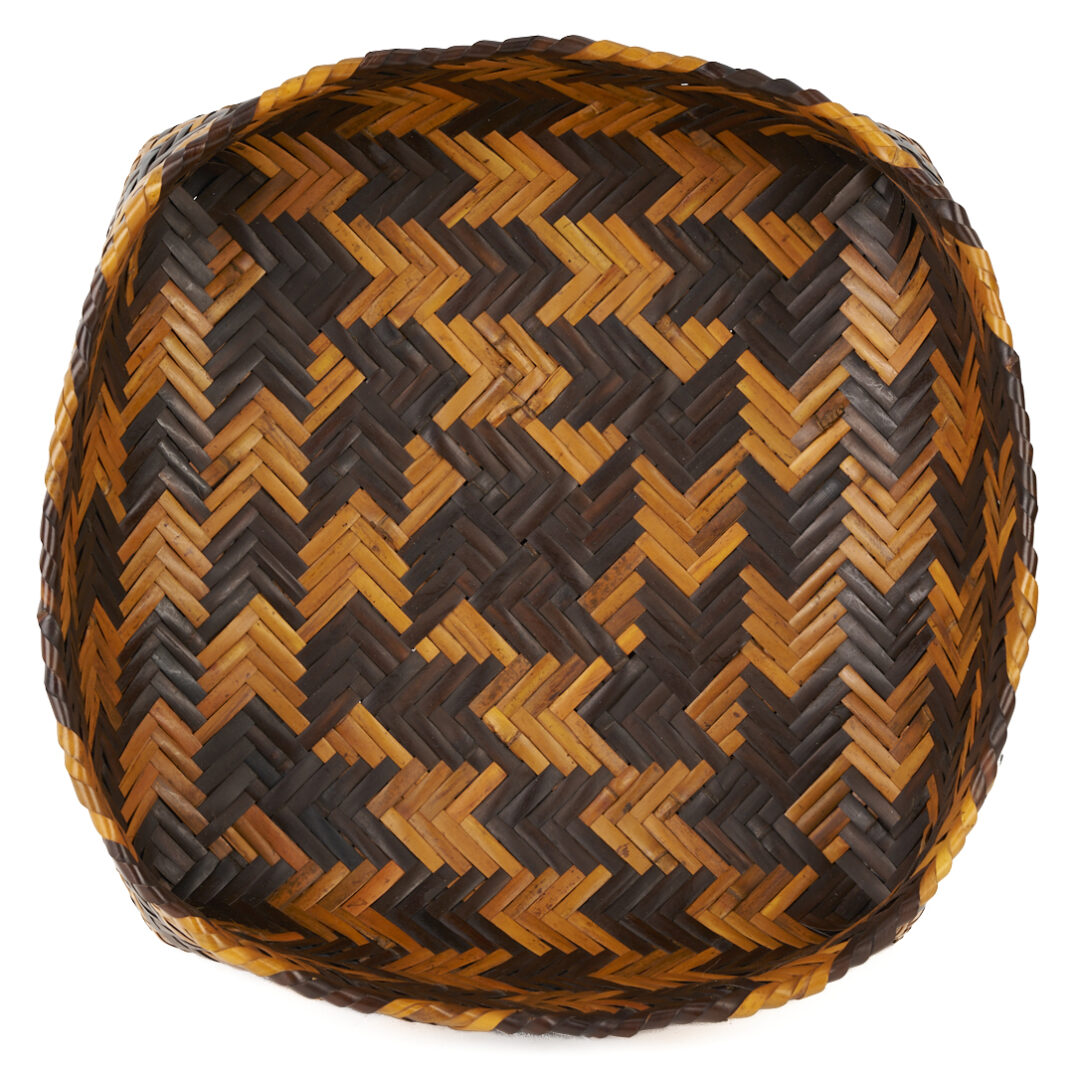 Lot 543: Large Cherokee Lidded Rivercane Basket attr. Rowena Bradley