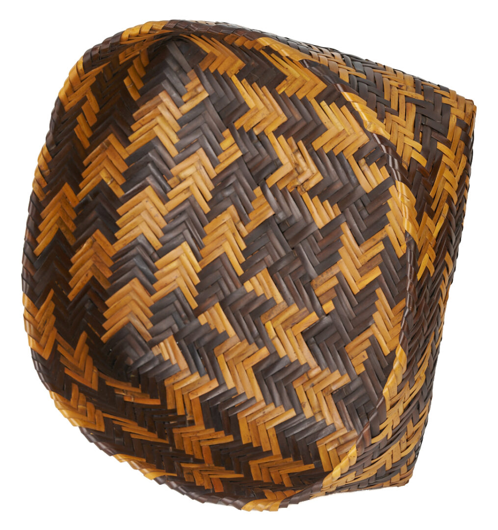 Lot 543: Large Cherokee Lidded Rivercane Basket attr. Rowena Bradley