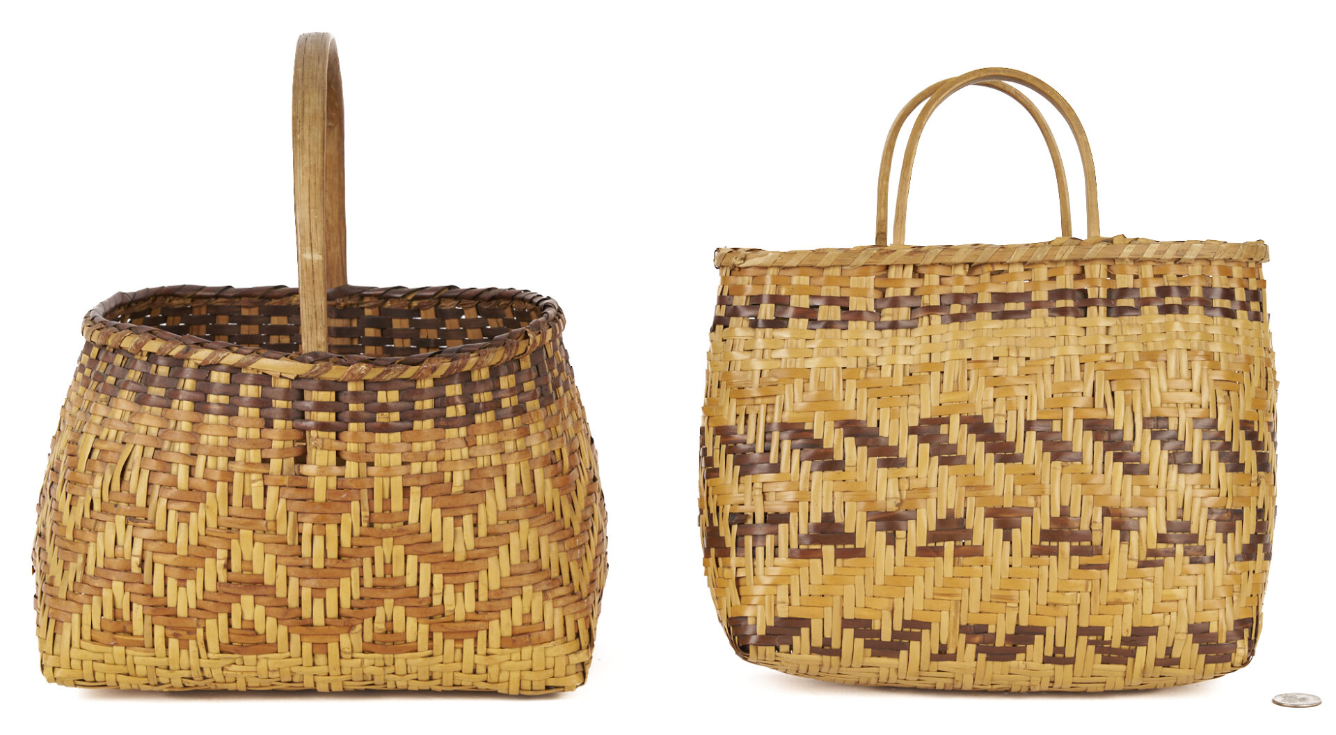 Lot 546: 2 Native American Cherokee Rivercane Baskets