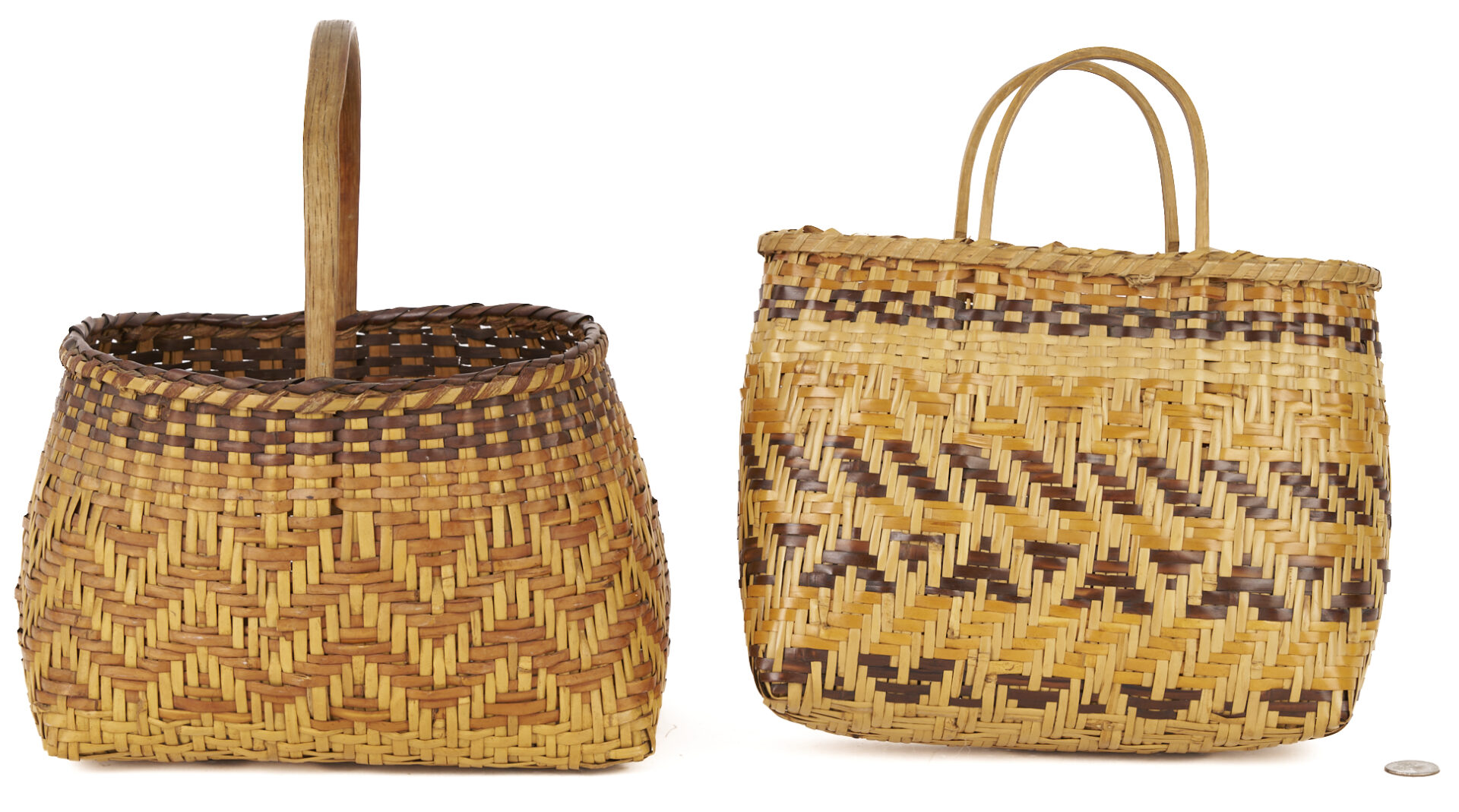 Lot 546: 2 Native American Cherokee Rivercane Baskets