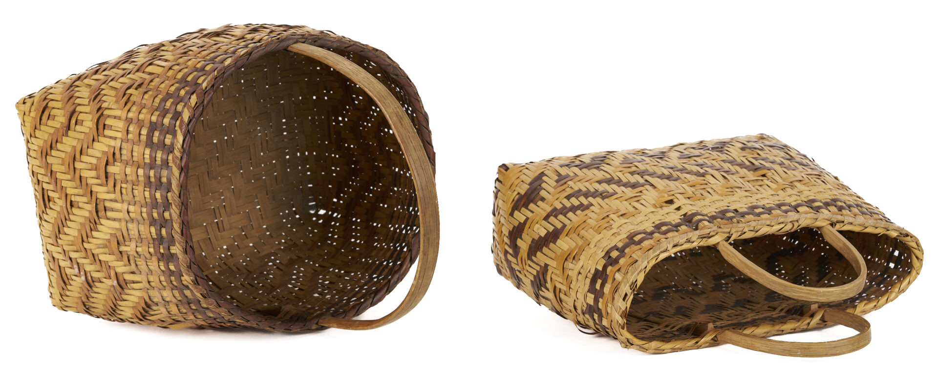 Lot 546: 2 Native American Cherokee Rivercane Baskets