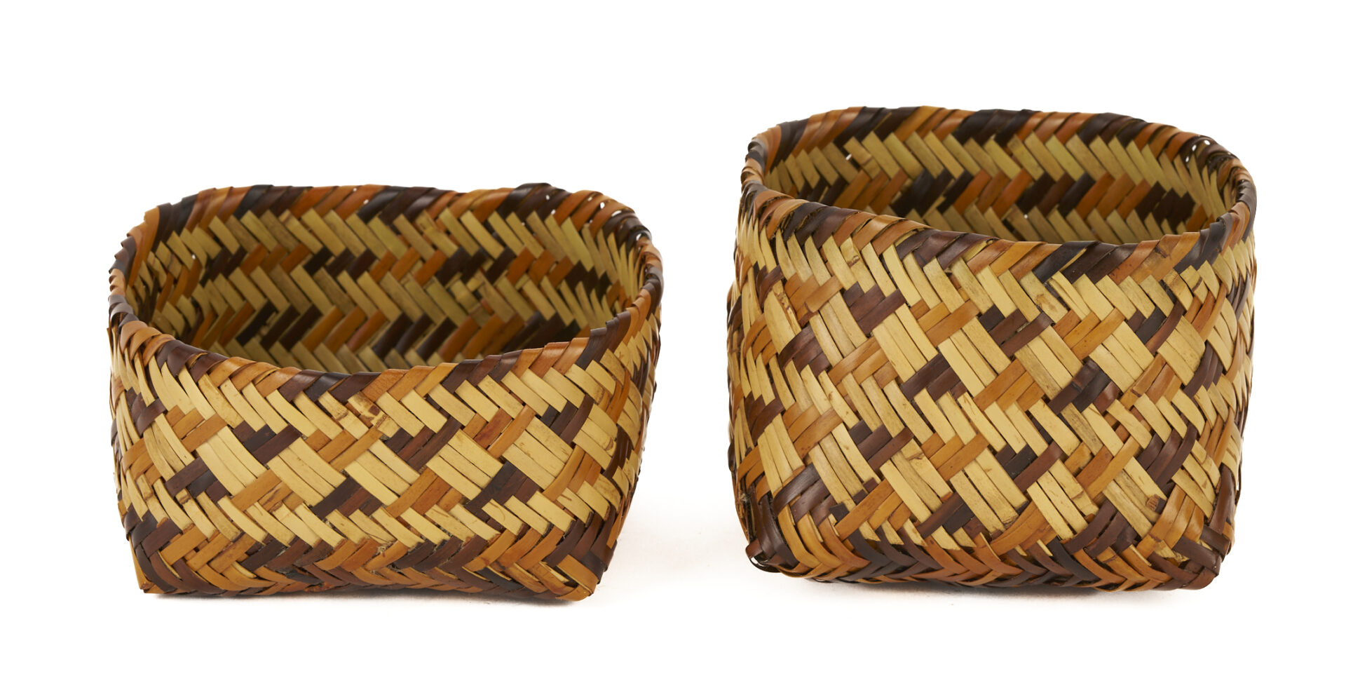 Lot 547: 3 Native American Rivercane Baskets, Cherokee & Cowshatta