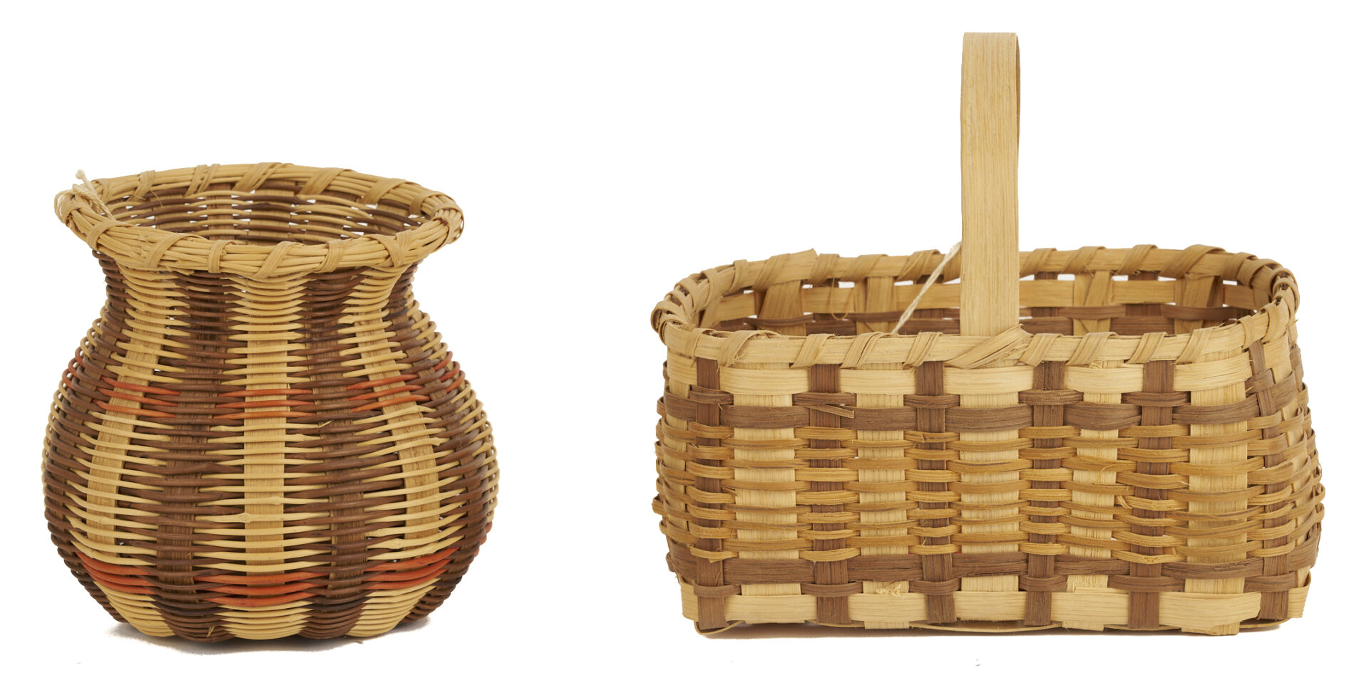 Lot 548: 11 Native American Cherokee Baskets, incl. Agnes Welch