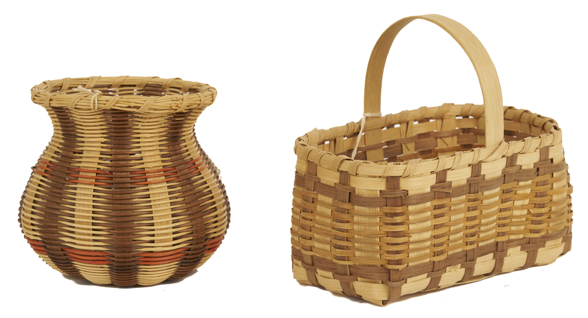 Lot 548: 11 Native American Cherokee Baskets, incl. Agnes Welch