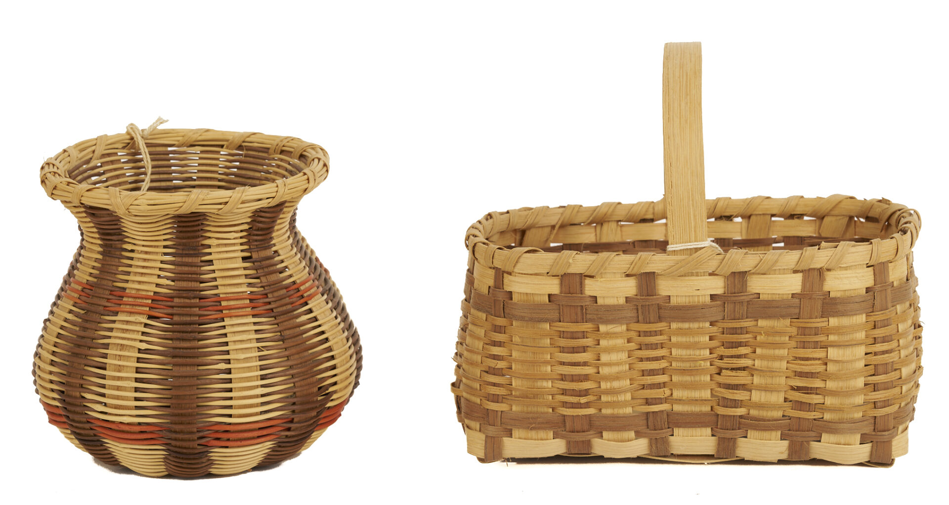 Lot 548: 11 Native American Cherokee Baskets, incl. Agnes Welch