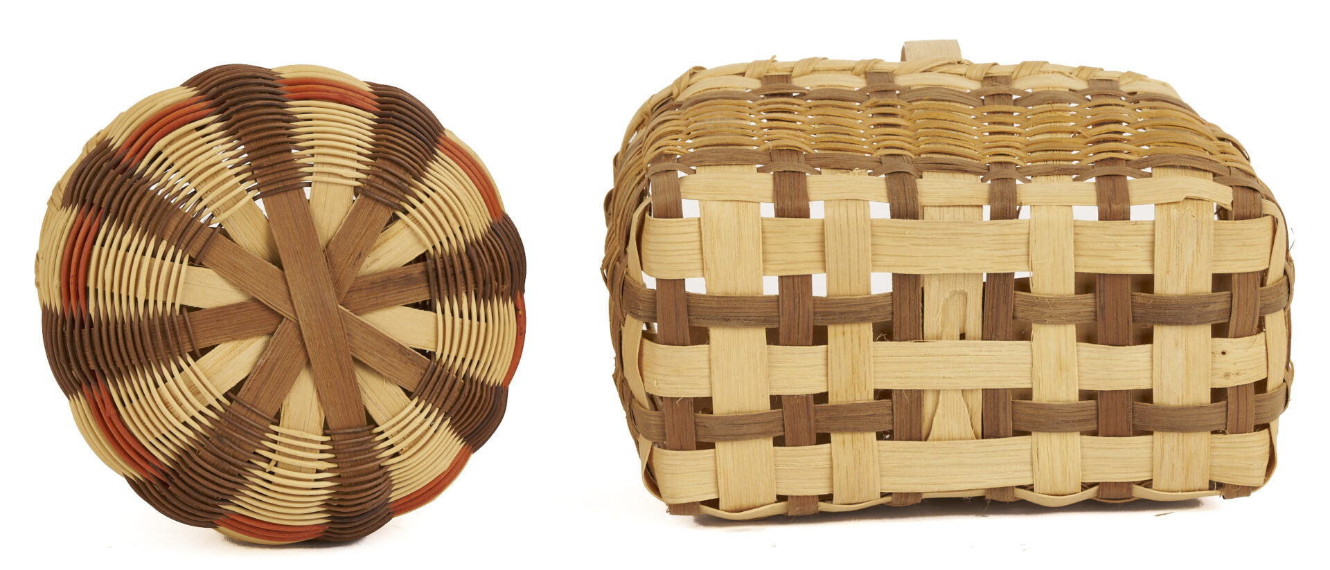 Lot 548: 11 Native American Cherokee Baskets, incl. Agnes Welch