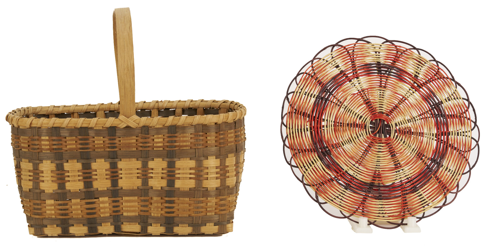 Lot 548: 11 Native American Cherokee Baskets, incl. Agnes Welch