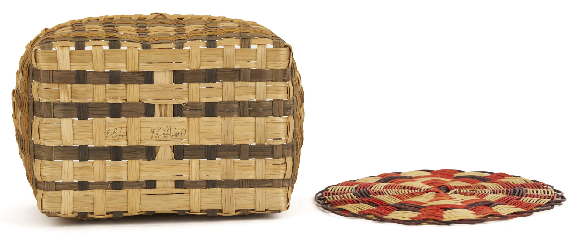 Lot 548: 11 Native American Cherokee Baskets, incl. Agnes Welch