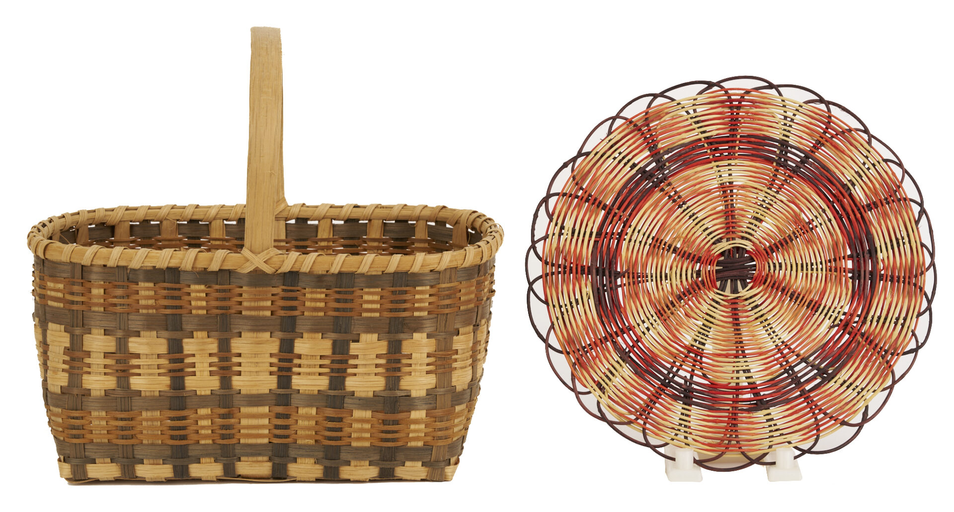 Lot 548: 11 Native American Cherokee Baskets, incl. Agnes Welch