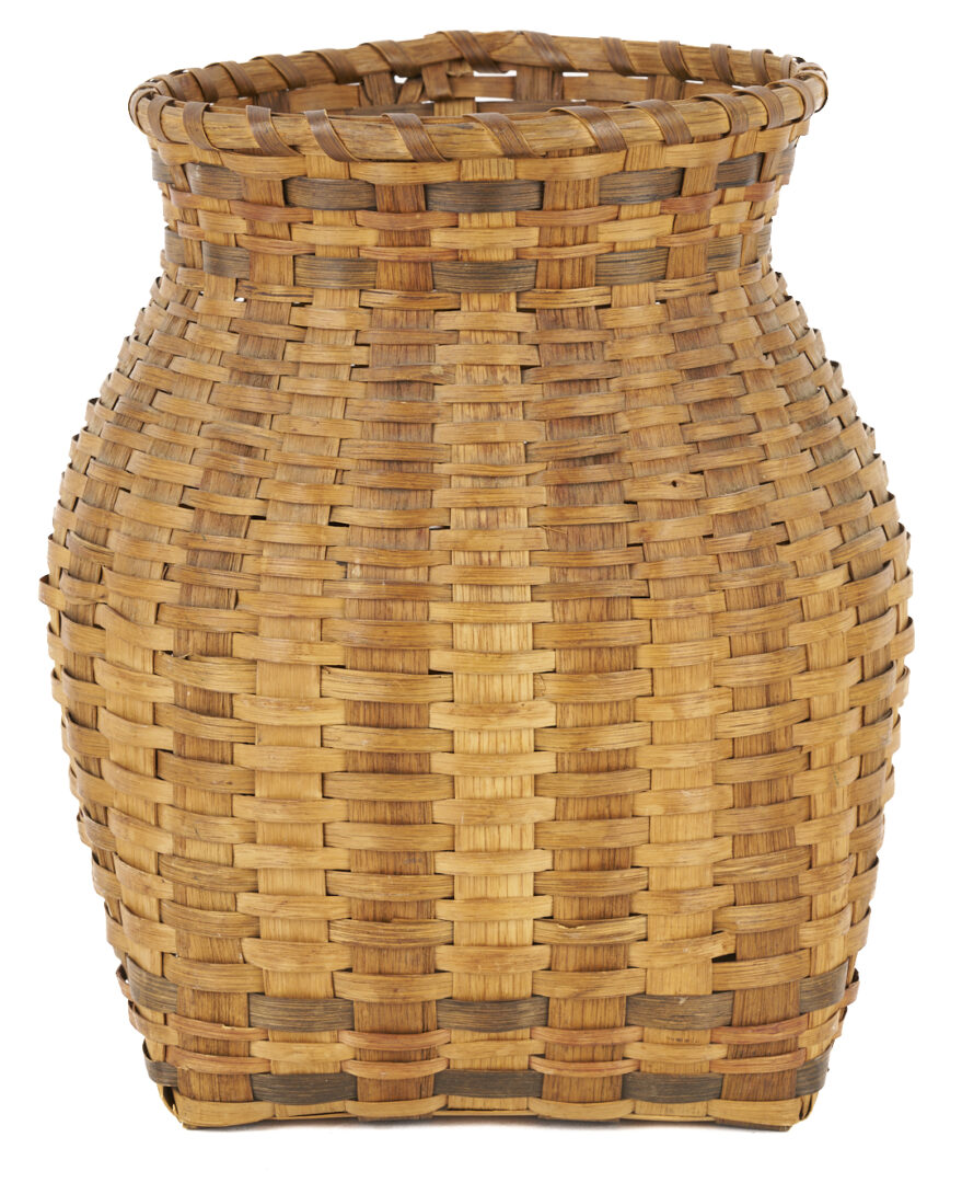 Lot 549: 3 Native American Cherokee Baskets, including Wastebasket forms