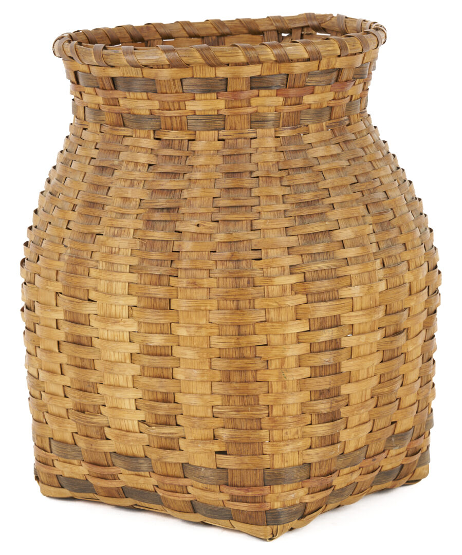 Lot 549: 3 Native American Cherokee Baskets, including Wastebasket forms