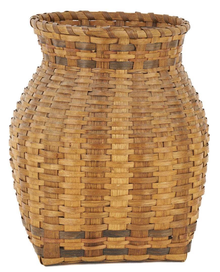 Lot 549: 3 Native American Cherokee Baskets, including Wastebasket forms