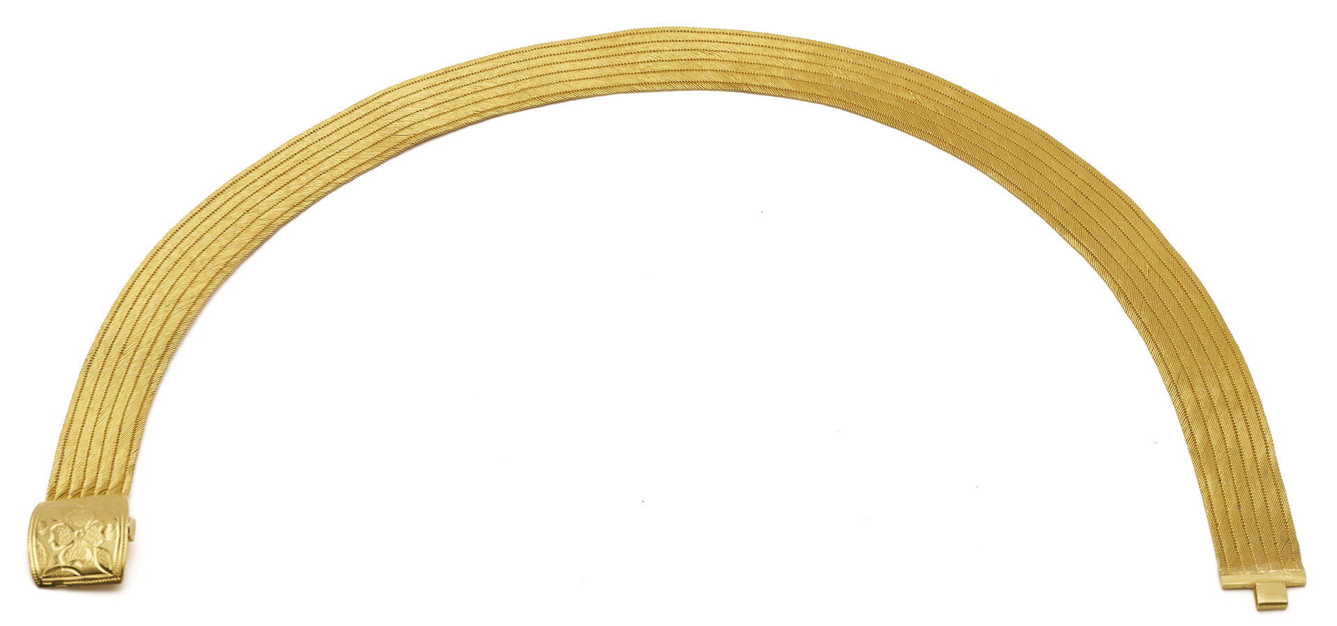 Lot 54: Lady's 22K Gold Semi Flexible Collar Style Necklace