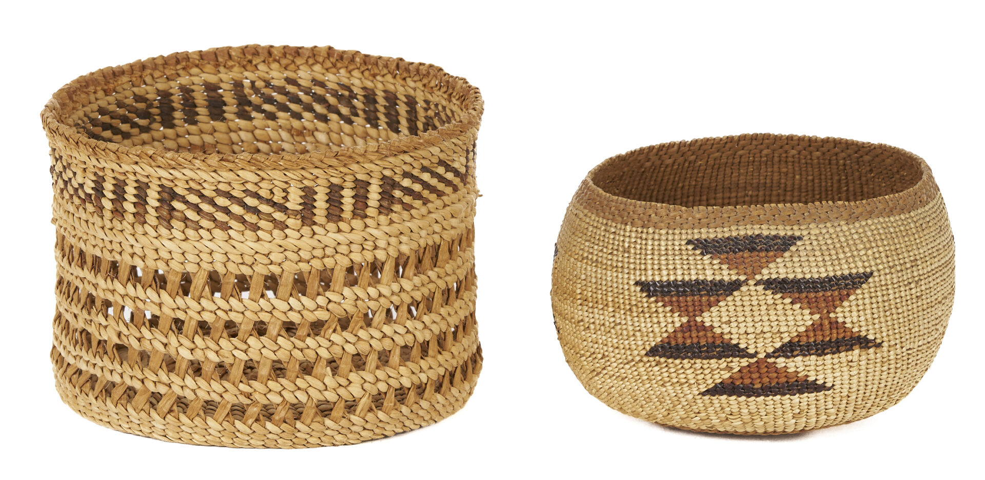 Lot 553: 5 Native American Baskets, California & Northwest Coast