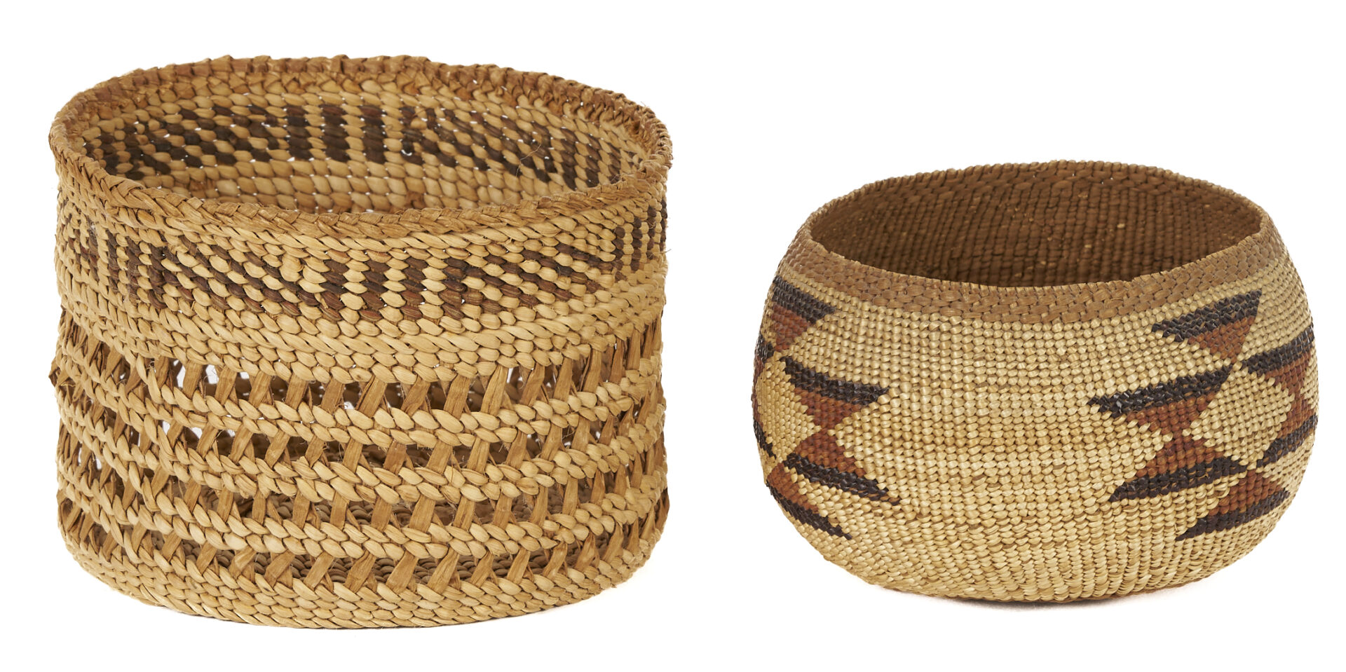 Lot 553: 5 Native American Baskets, California & Northwest Coast