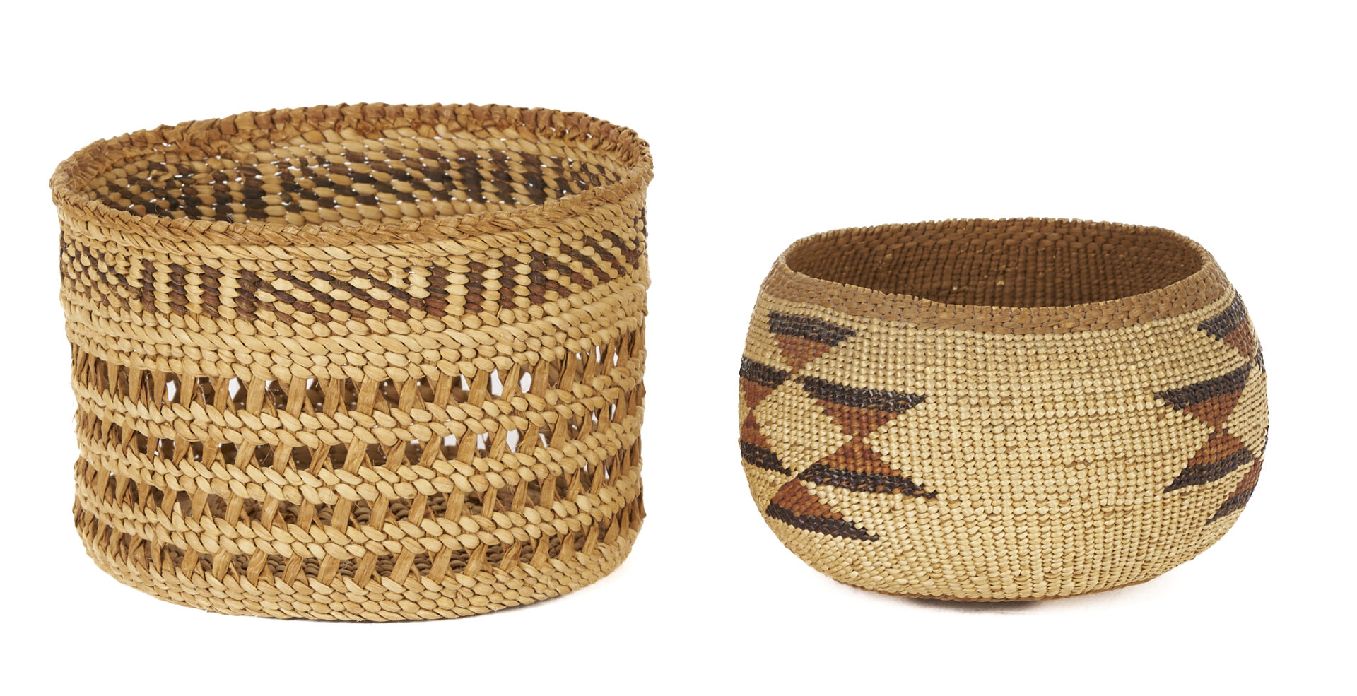 Lot 553: 5 Native American Baskets, California & Northwest Coast