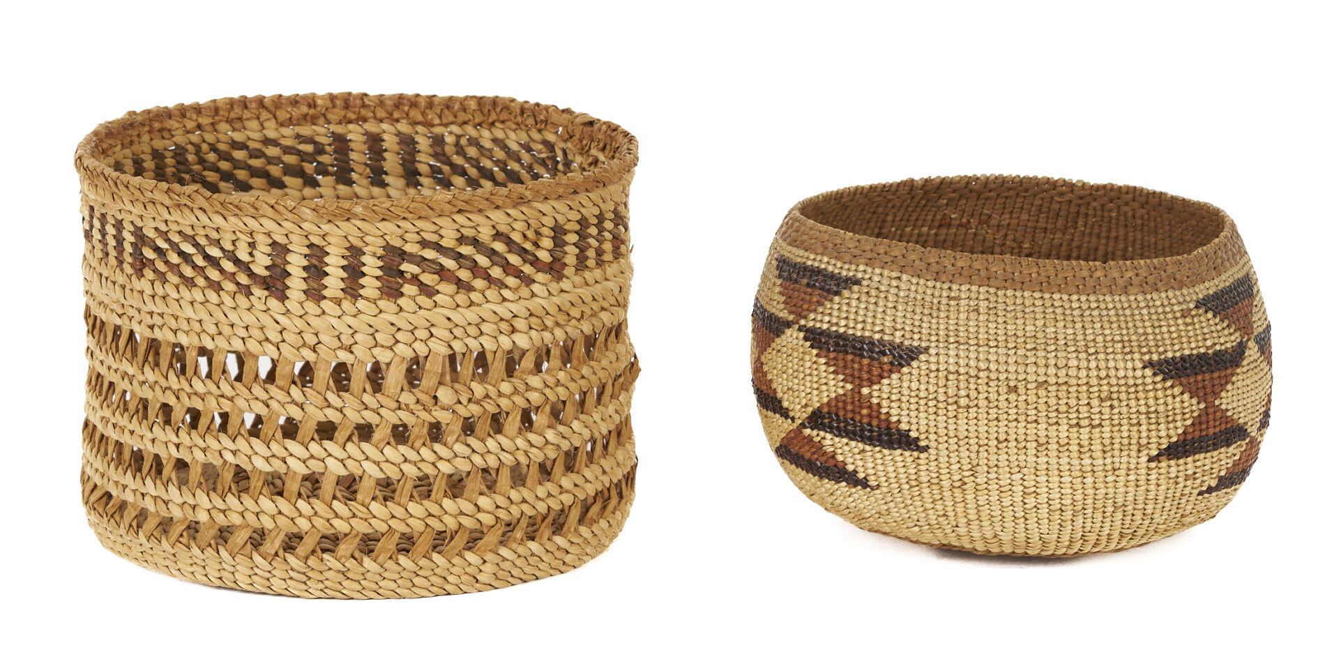 Lot 553: 5 Native American Baskets, California & Northwest Coast