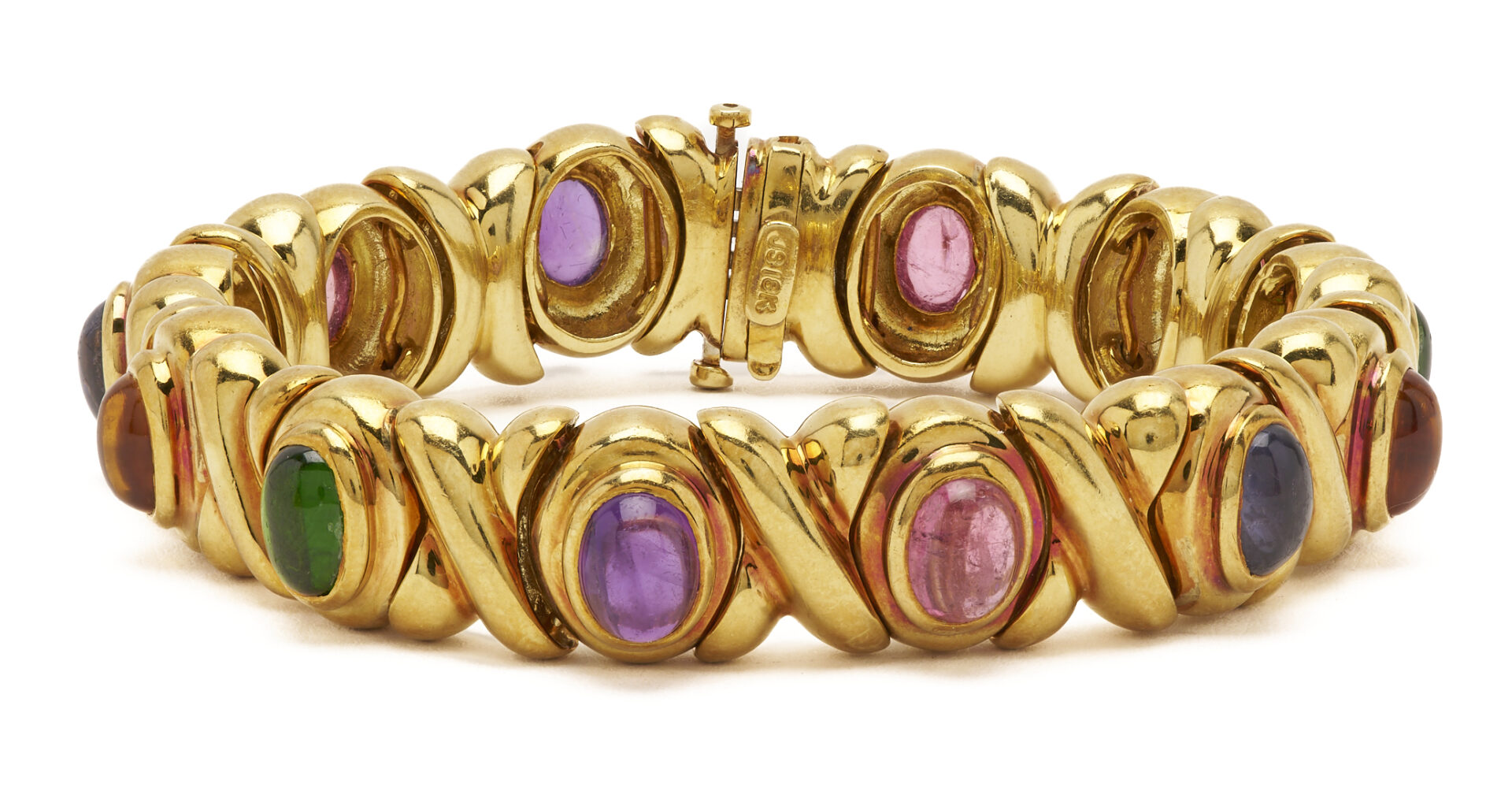 Lot 55: 18K Gold & Multi-Colored Gemstone Bracelet