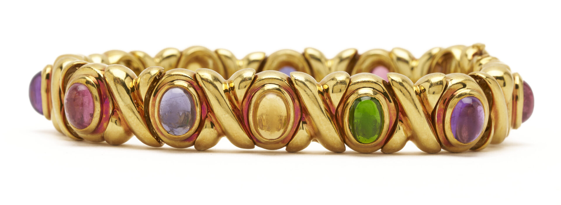 Lot 55: 18K Gold & Multi-Colored Gemstone Bracelet