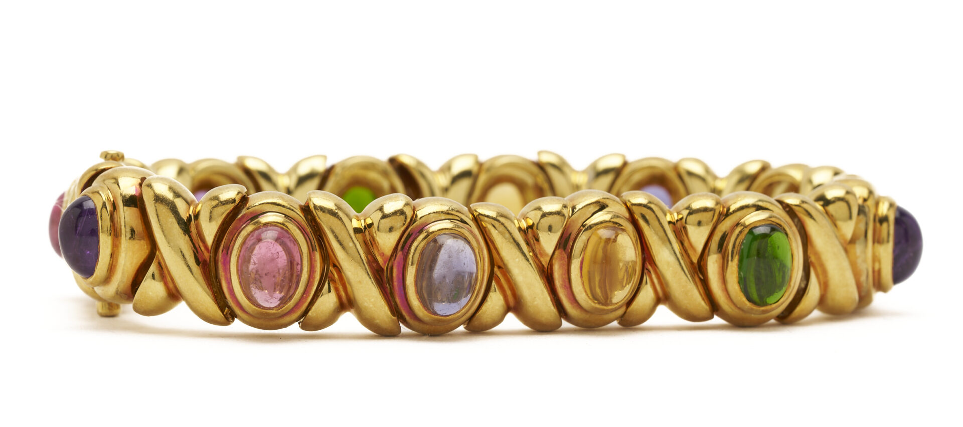 Lot 55: 18K Gold & Multi-Colored Gemstone Bracelet