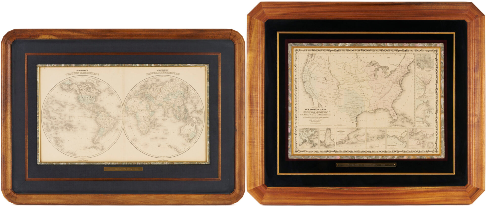 Lot 575: 2 Johnson 1860s maps incl. Double Hemisphere