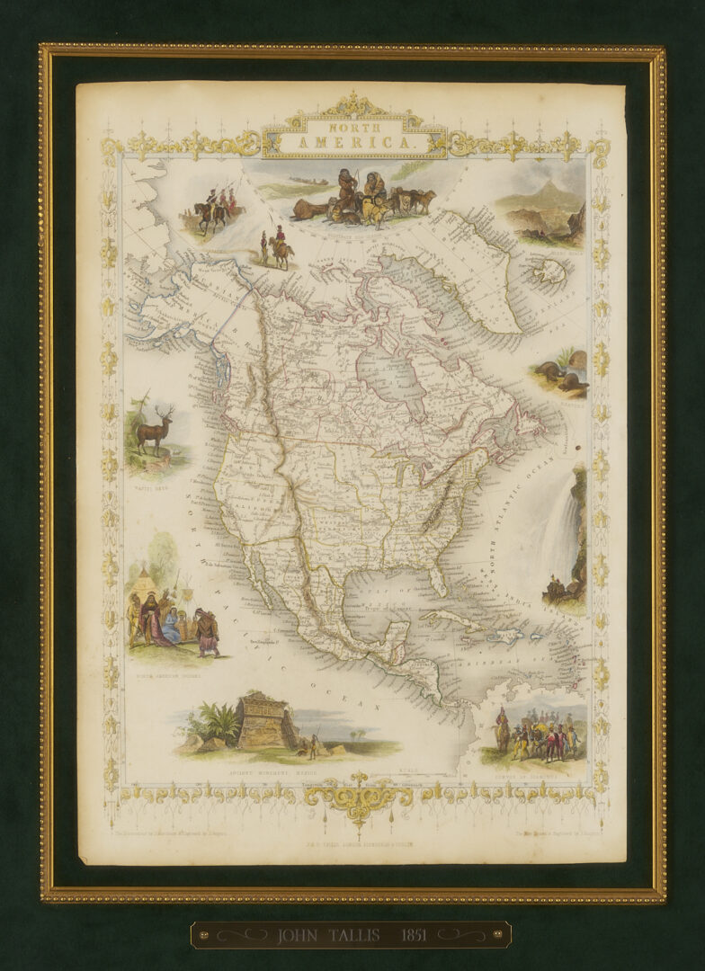 Lot 576: 2 John Tallis 1851 Maps: United States and North America