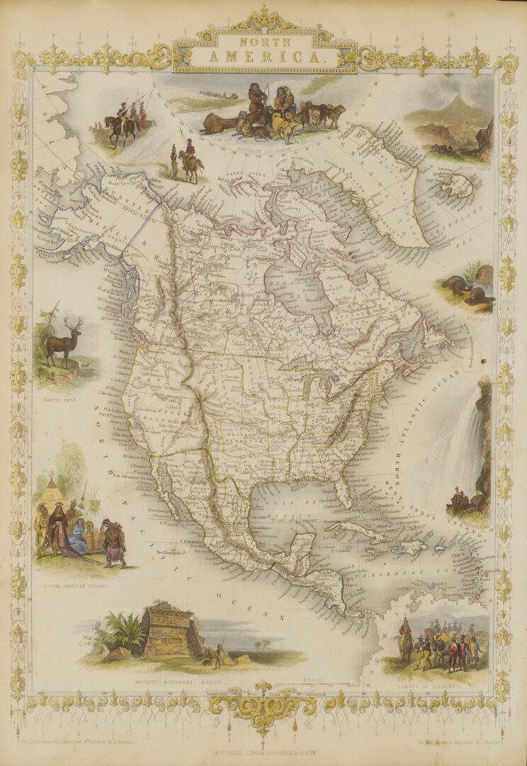 Lot 576: 2 John Tallis 1851 Maps: United States and North America