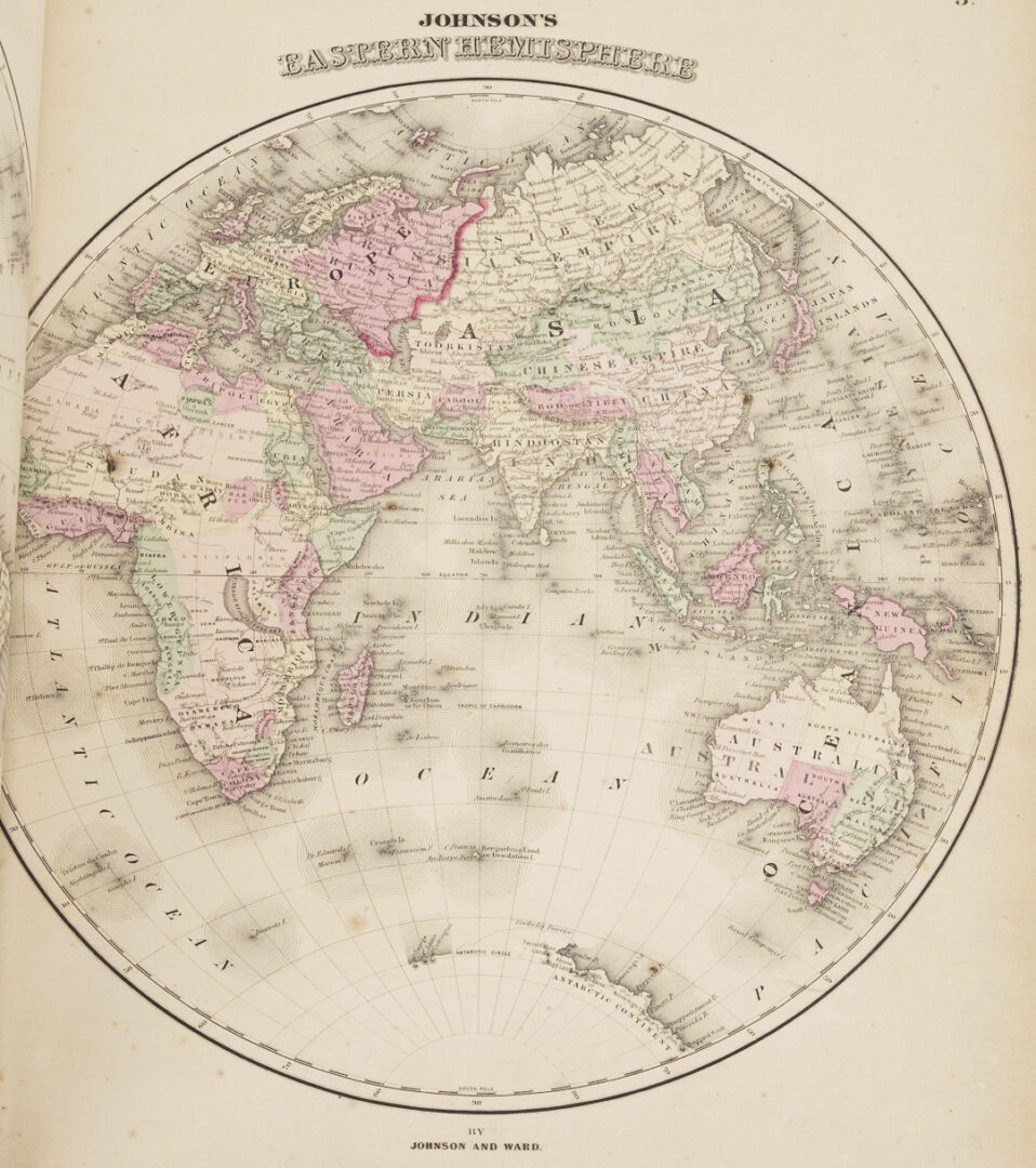 Lot 577: 1863 Johnson's New Illustrated Family Atlas with Descriptions