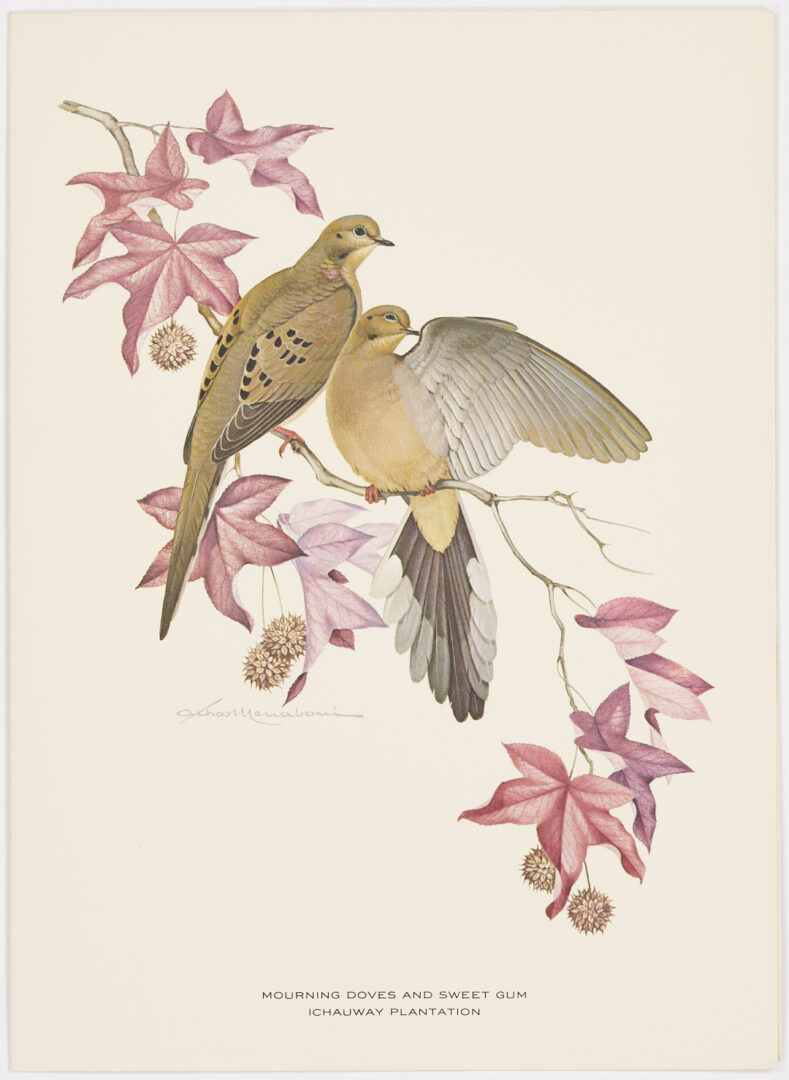 Lot 580: 13 Athos Menaboni Ornithological Christmas Cards for Robert Woodruff