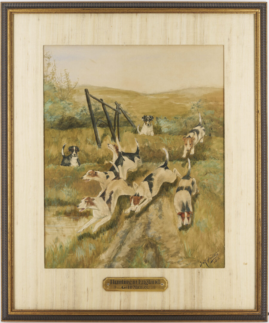 Lot 584: G.H. Milton W/C, Victorian Hunting Dogs