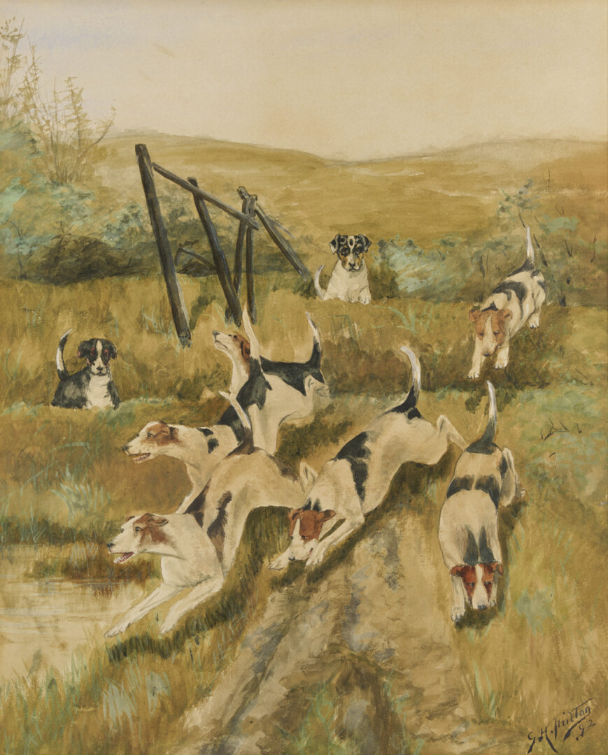 Lot 584: G.H. Milton W/C, Victorian Hunting Dogs