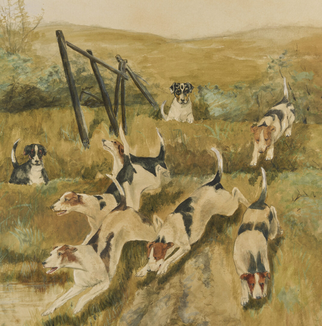 Lot 584: G.H. Milton W/C, Victorian Hunting Dogs