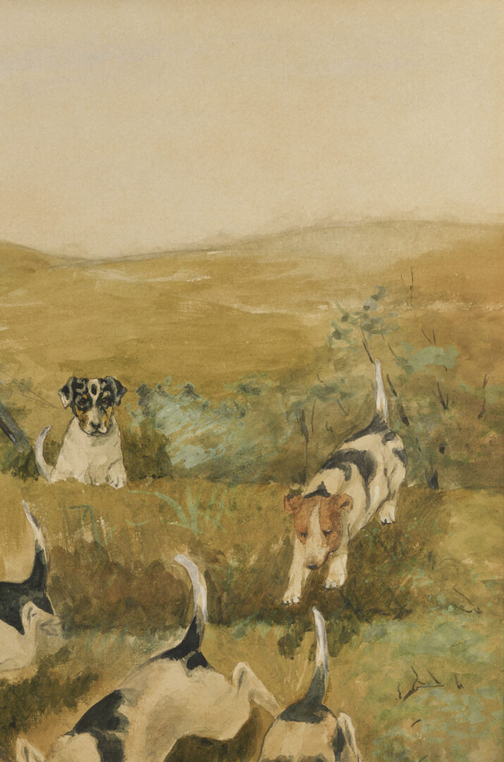 Lot 584: G.H. Milton W/C, Victorian Hunting Dogs