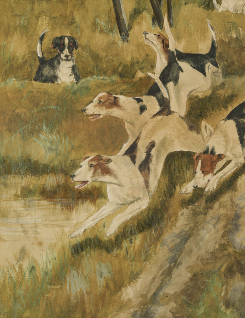 Lot 584: G.H. Milton W/C, Victorian Hunting Dogs