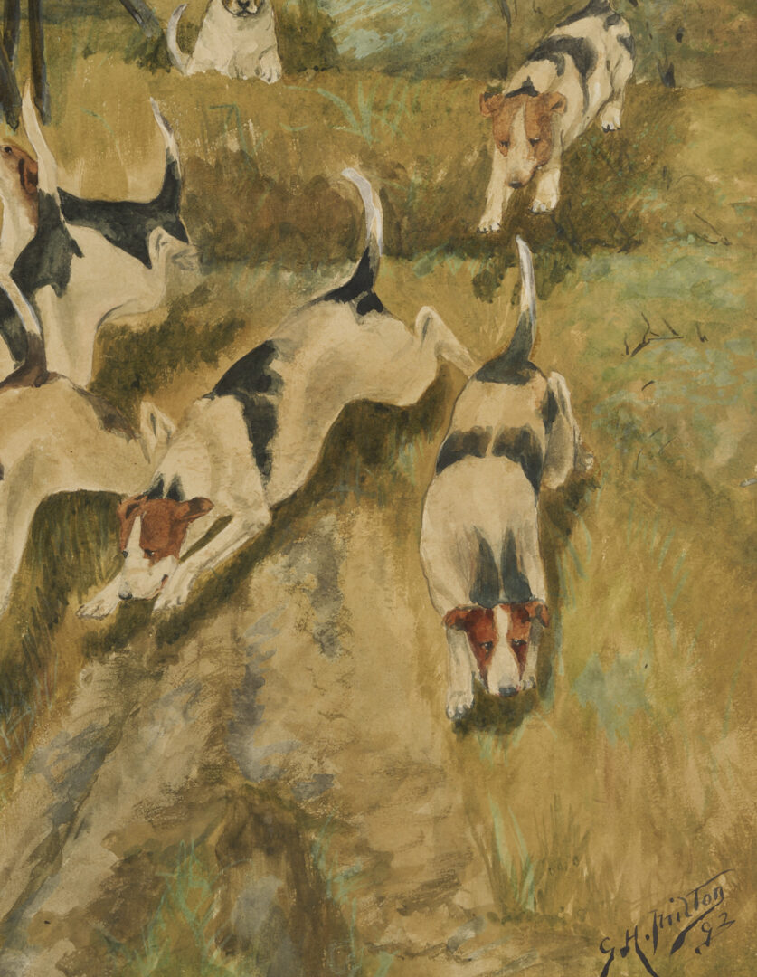 Lot 584: G.H. Milton W/C, Victorian Hunting Dogs