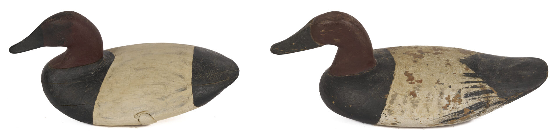 Lot 591: 3 Canvasback Drake Duck Decoys, incl. John Glenn & Oscar Carroll