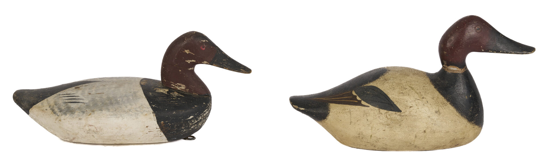 Lot 593: 3 Canvasback Drake Duck Decoys, incl. Evans Factory/Algard